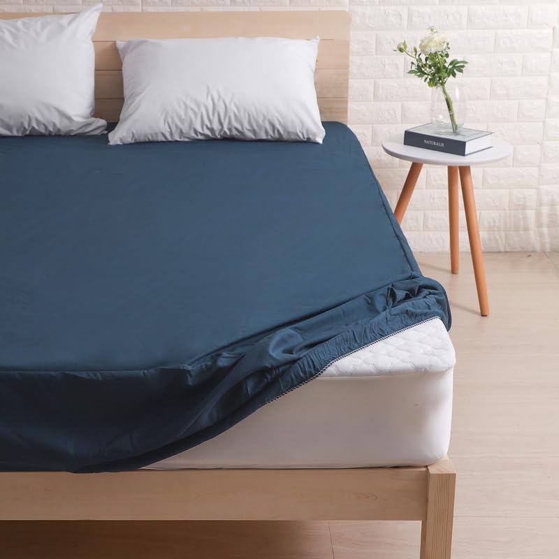 JUWENIN, Fitted Bed Sheet 1-Piece Luxury Quality Wrinkle and Fade-Microfiber Fitted Bottom Sheet