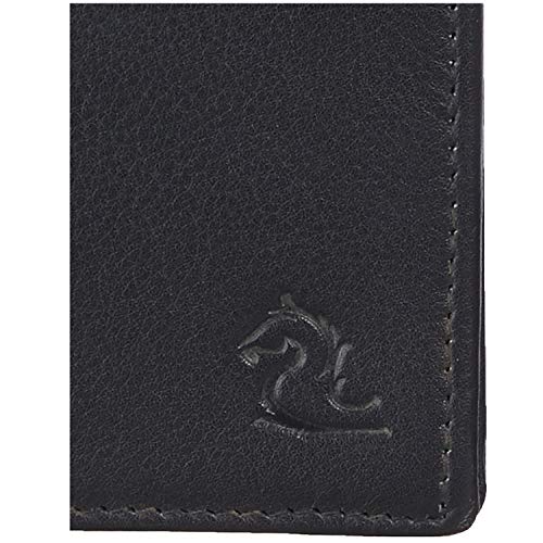 Image of KARA Unisex Leather Passport Holder - Bi-Fold Slim Genuine Leather with Button Lock & 6 Card Slots