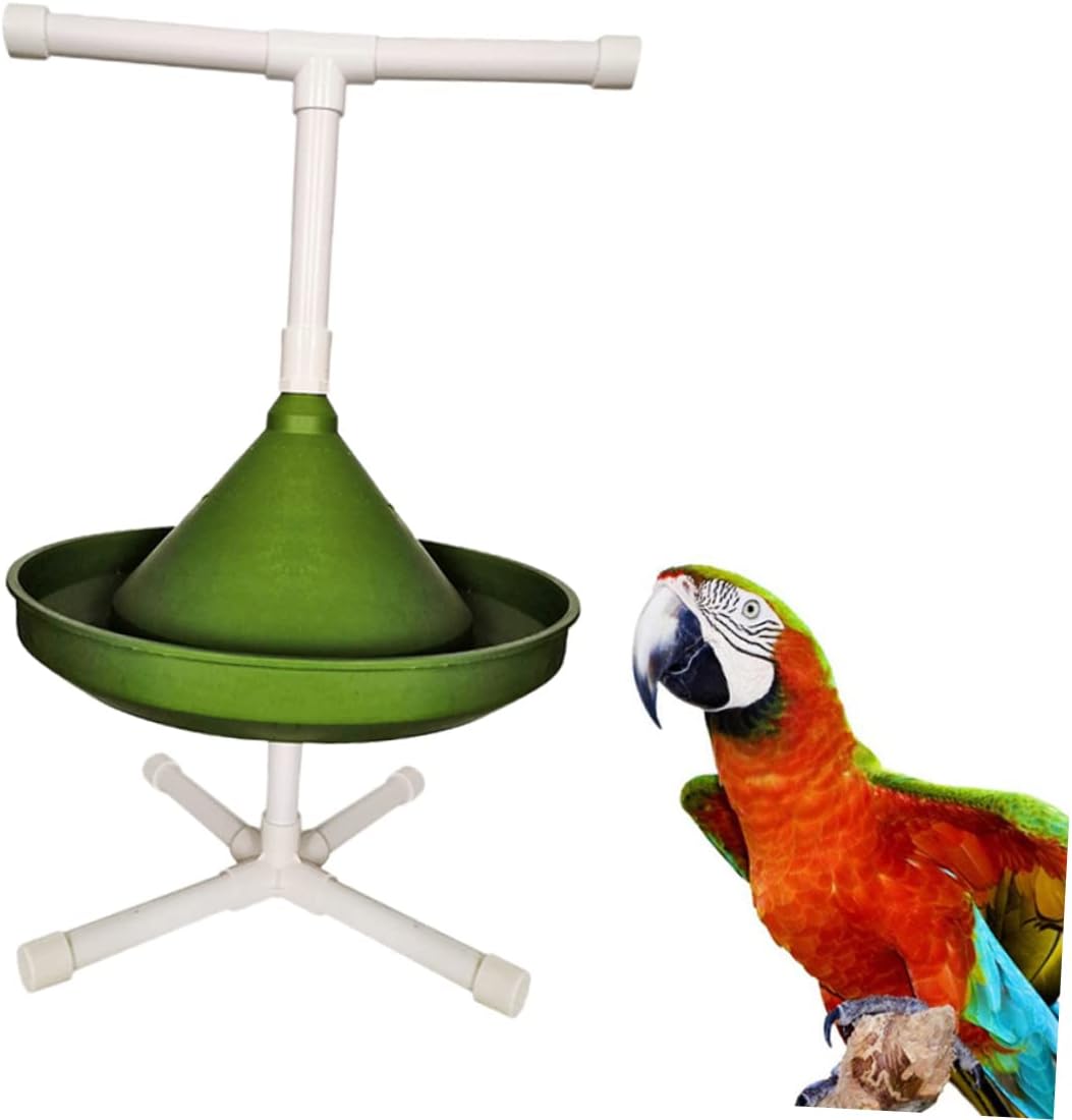 balacoo Multi-Function Parrot Stand with Food Bowl Bath Basin Bird Climbing Activity Toy for Cockatiels Parakeets and Small Birds Encourages Exercise Balance and Coordination