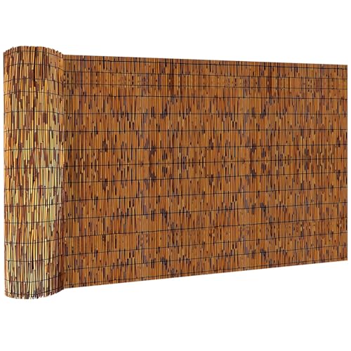 KOIUEYW Sichtschutz Schilfrohrmatte 90x500cm - Premium Schilfmatten Sichtschutz Zaun - Sonnenschutz, Windschutz & Wetterfest Schilfrohrmatte Beach für Garten, Balkon, Terrasse, Pergola - Braun