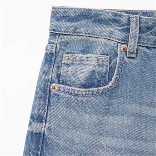 High Waist Wide Leg Jeans Fashionable Versatile Classic High Waist Denim Pants for Women with3