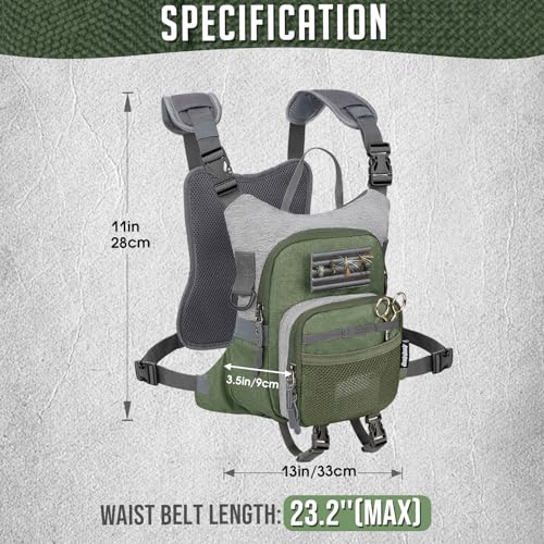 QulayQualy Fly Fishing Chest Pack Vest Tackle Fly Bag miniatura 4