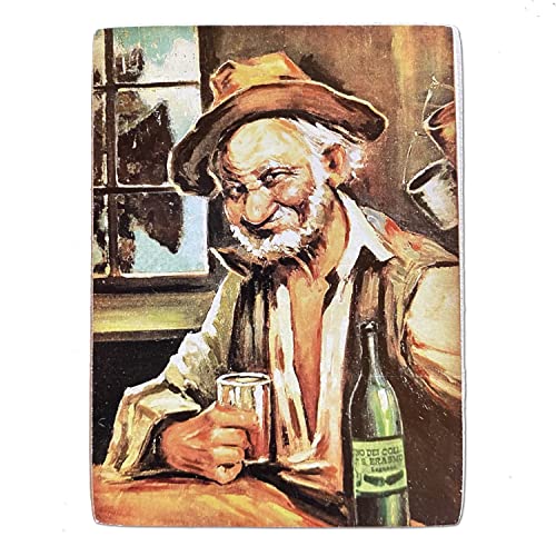 Kustom Art Magnet (magnet) Series Drink Teomondo Scrofalo Vintage Style for Refrigerator/Garage/Bar Print on Wood 10x6cm