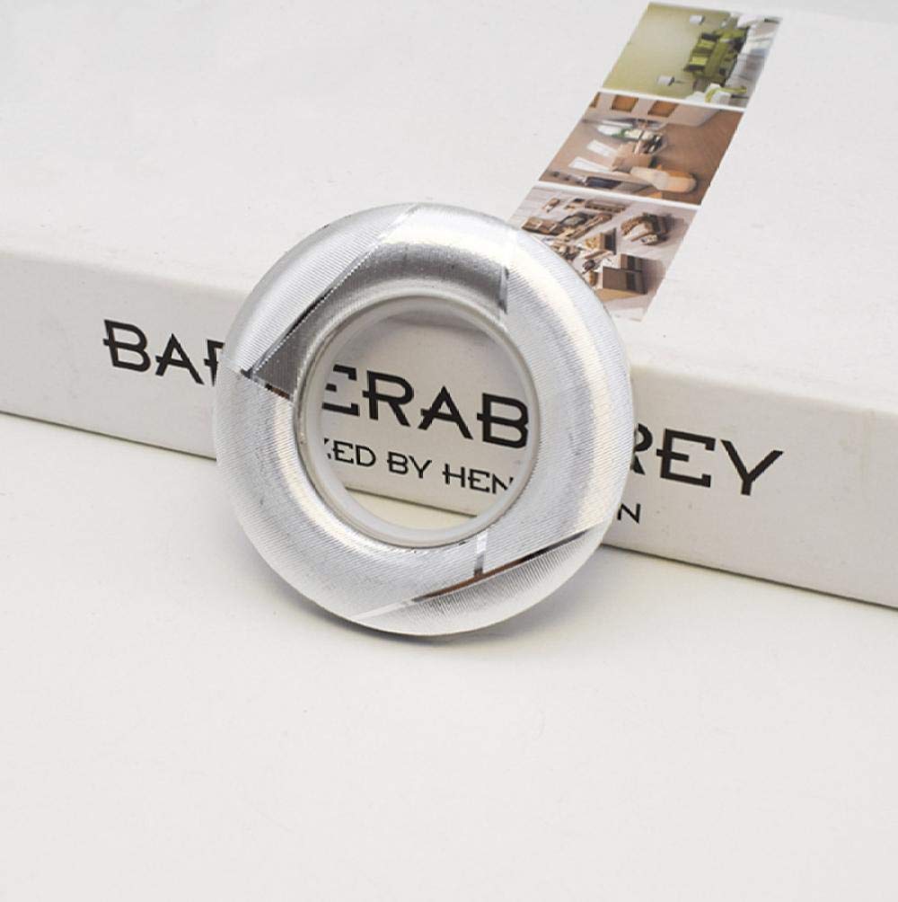 Paquete de 80 anillos con ojales para cortina, anillo romano de bajo ruido a nanoescala, para barra de cortinas de ventana, ducha, vestuario, puerta, diámetro interior de 45 mm, plata brillante (pla
