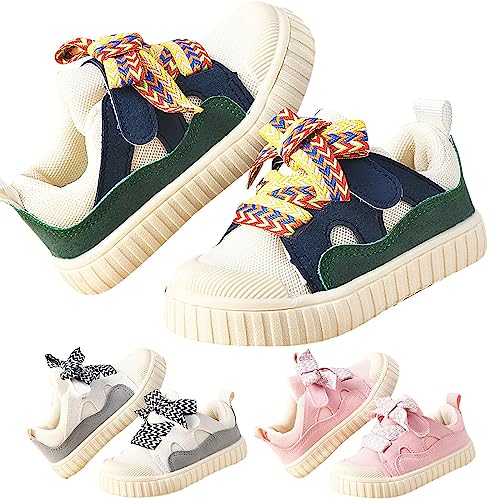Kids Lace Sneakers Flat Non Slip Running Breathable Sport Shoes Ankle Comfy Boys Girls Non Slip First Walking Shoes2