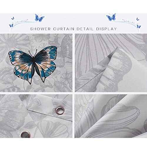 Rideau de douche imperméable 300x200cm grand format gris - 6