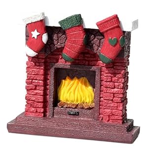 Aquarium Christmas Fireplace Decoration Package- Fish Tank Christmas Tree Statue Holiday Decoration for Aquarium Betta Fish (Wreath)