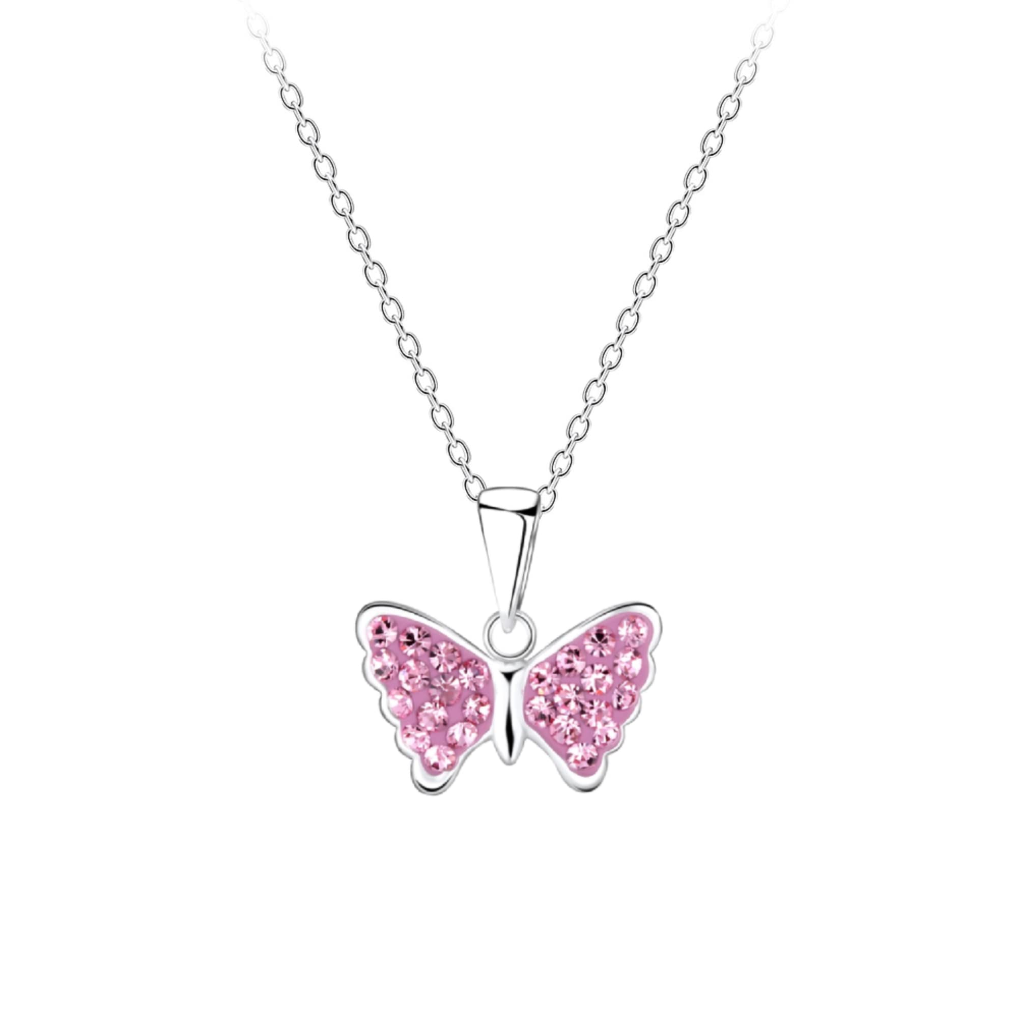 Aww So Cute 92.5-925 Sterling Silver Crystal Butterfly Pendant with Chain for Girls and Kids (NK0928) (B091YYVNK7) Amazon Price History, Amazon Price Tracker