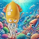 イカおもちゃ ダンシングイカ 電動おもちゃ 踊るタコ ダンシングタコ LEDライト 音楽付き 子供向けロボット 障害物回避センサー搭載 シェイク ダンシング SNSで話題 動く 踊る玩具 ぬいぐるみ 音楽 癒し 飾り 知育玩具 プレゼント 動くぬいぐるみ 贈り物 (イエロー)