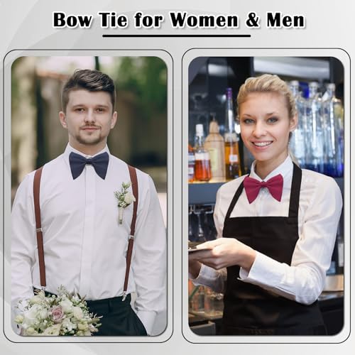 Image of Luckyvestir Oversized Bow Ties for Men, Black /Red Big Bow Tie, Solid Color Pretie Bowtie Men for Tuxedo Wedding