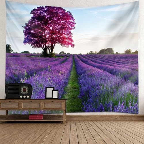 Tenture murale moderne lavande creez une ambiance provencale dans la chambre des ados