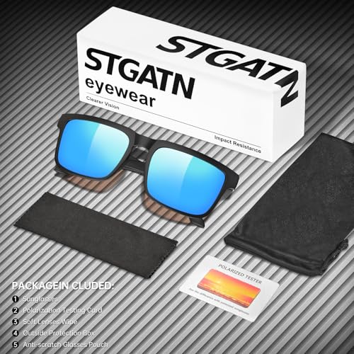 Image of STGATN Big Head Sunglasses for Men - 155MM for Large Wide Heads Men's TR90 Ultralight UV400 Protection Glasses