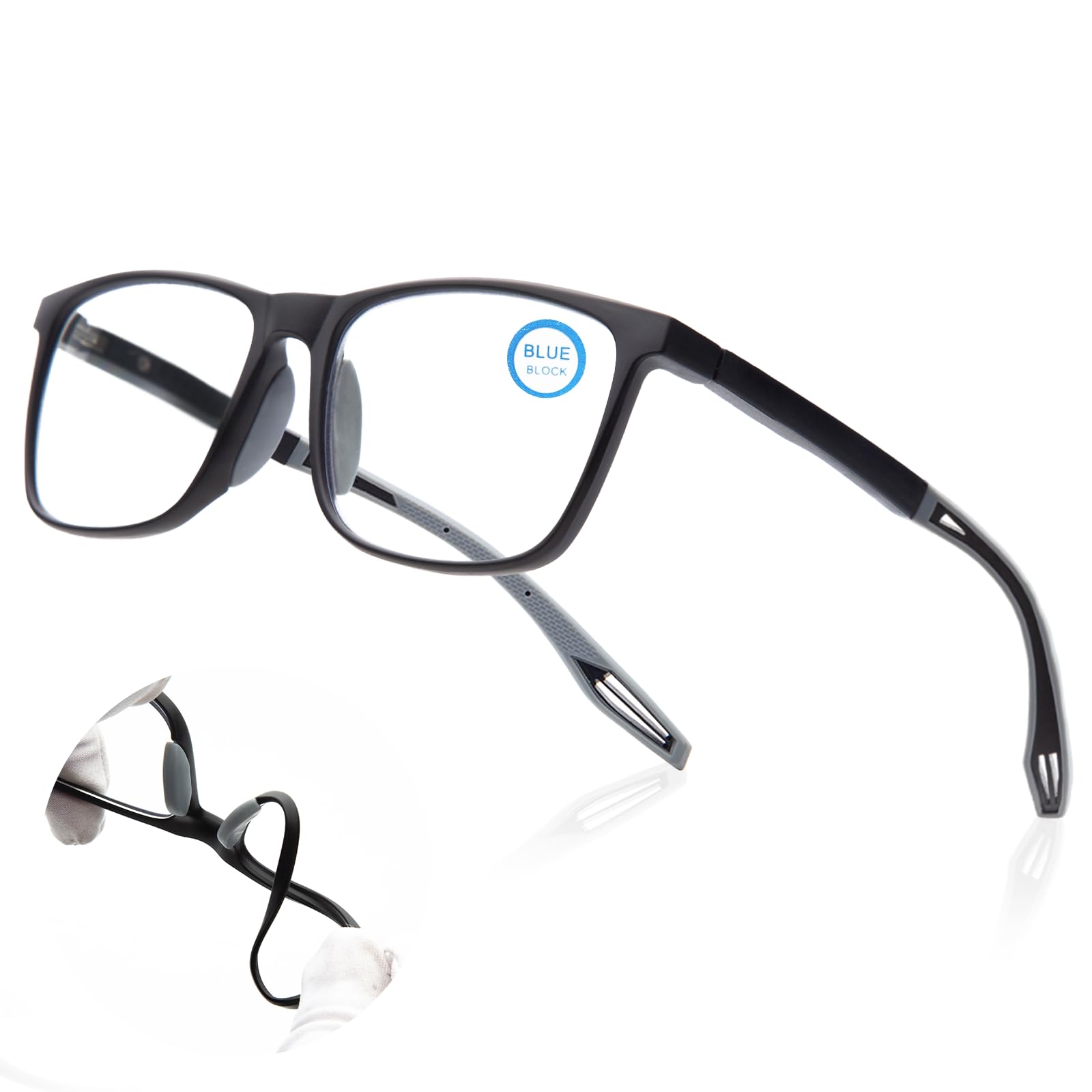Amorays Occhiali da lettura Donna Uomo TR90 sportivo Design, Anti Luce Blu Lenti und Anti-fatica antiriflesso Occhiali LH8090