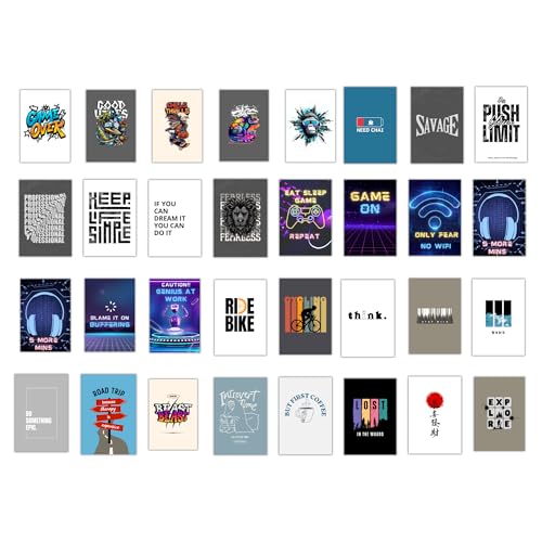 EKDALI Gaming themed motivational and fun quotes posters for college room, dorm, office cubicke