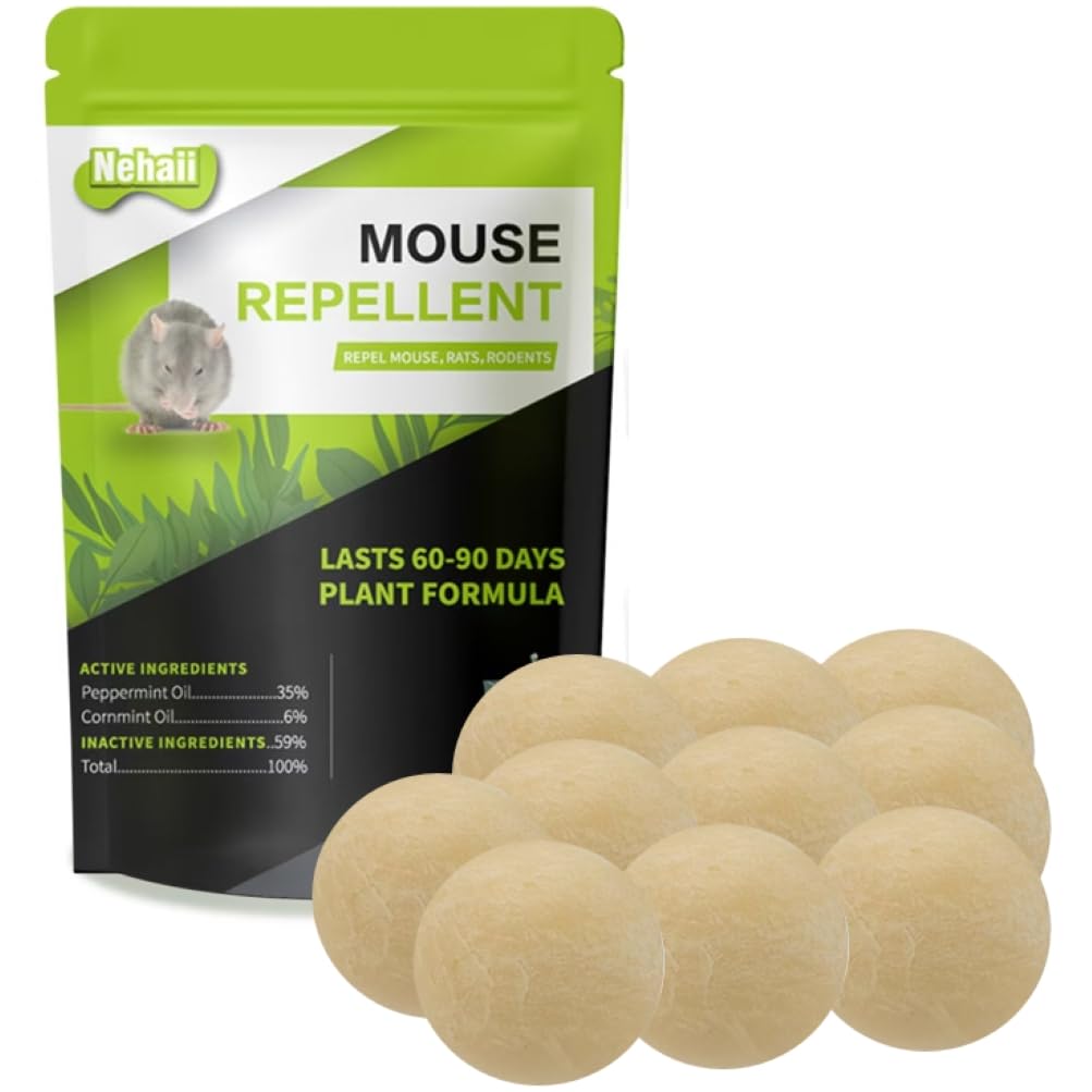 Nehaii Mouse Repellent, Peppermint Oil Rat Repellent, Peppermint Oil Mouse Repellent Ball, Rat Deterrent Outdoor, Keep Mice Away for Indoor, Mouse Deterrent 2026Upgrade-9p