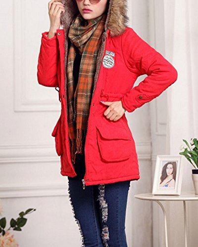 MISSMAO Donne Giacca Lungo Parka con Cappuccio di