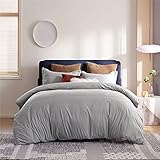 Bedsure Grey Duvet Covers Queen Size - Brushed Microfiber Soft Queen Duvet Cover Set 3 Pieces with Zipper Closure, 1 Duvet Cover 90x90 inches and 2 Pillow Shams