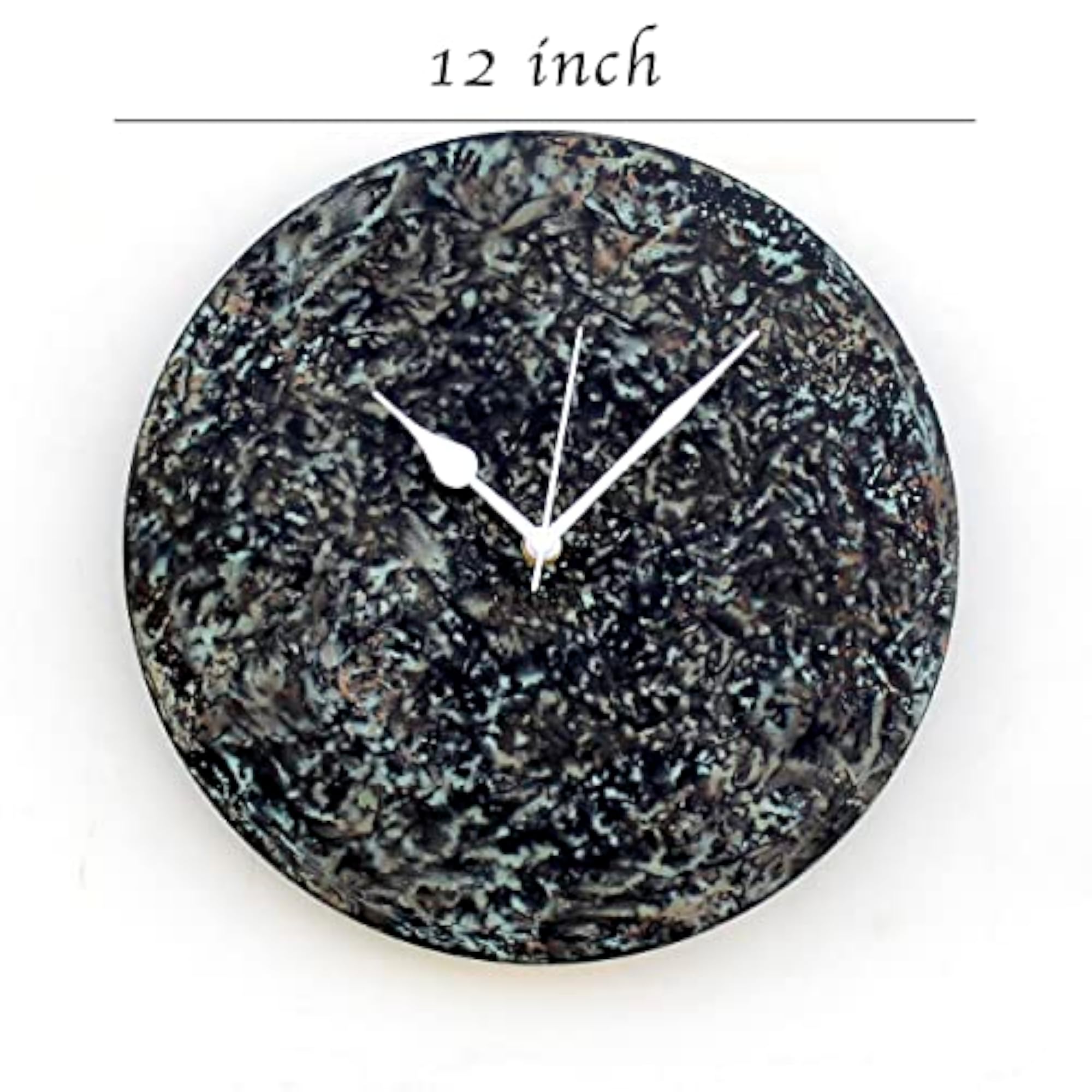 Metal Wall Clock, 12 inch Modern Antique Design