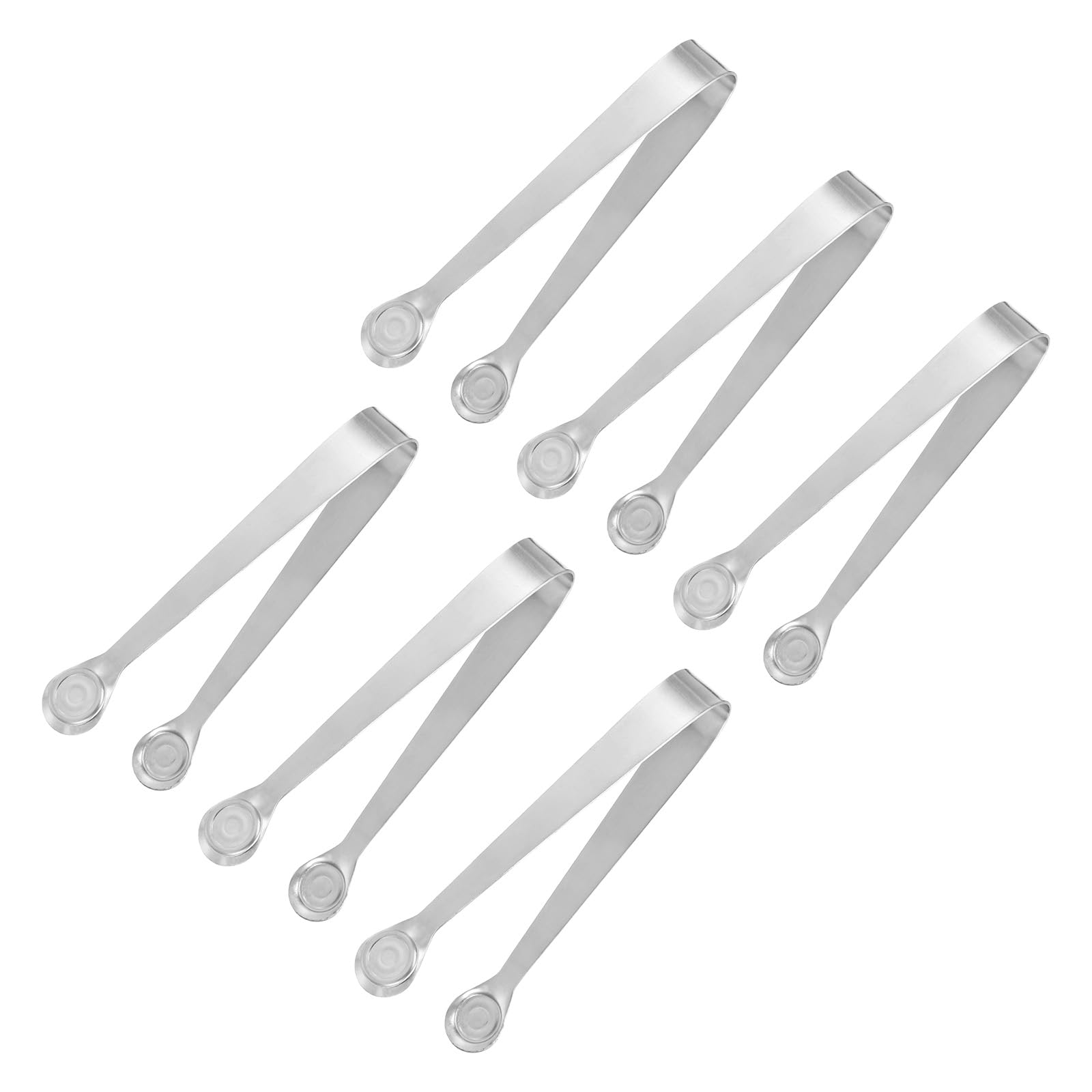 uxcell Serving Tongs, 6pcs 5 Inch, Stainless Steel Ice Tongs, Mini Sugar Tongs for Appetizers Charcuterie, Dessert, Tea Party