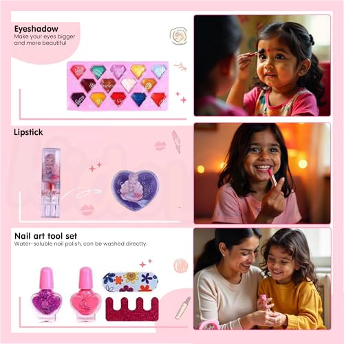 Image of Kidology Kids Makeup Kit for Girl, Unicorn Toys for Girl Real Washable Makeup Girls Princess Play Make Up Toys, Makeup Set for Age 3+ Year Old Christmas & Birthday Gift (Makeup Treasure Set)