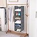 MAX Houser 6 Tier Shelf Hanging Closet Organizer, Closet Hanging Shelf with 2 Sturdy Hooks for Storage, Foldable (Grey)