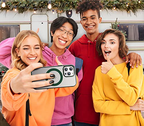 Magnetic Bumper Case For Iphone 14 Pro Case With Magsafe, [Strong Magnet] [12Ft Military Grade Protection] Slim Translucent Matte Mag Safe Phone Cover For (Apple 14Pro, Frosted Alpine Green) #TOP5