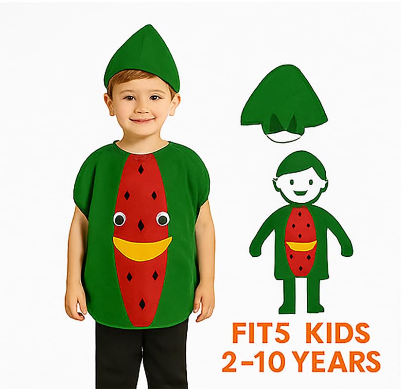 Image of FancyDressWale Fruit & Vegetable Fancy Dress Costume for Kids | Free Size 2-10 Years | School Fancy Dress, Stage Shows, Theme Parties