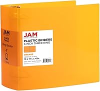 Vista 110 de JAM PAPER - Carpetas de plástico de 1 pulgada - Carpetas de 3 anillas surtidas (rojo, azul, verde y naranja) - Paquete de 4