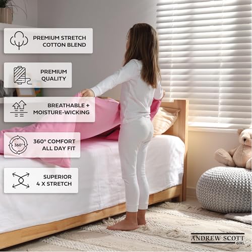 Girls Long Sleeve Performance Tops | All Season Natural Cotton Stretch Color T Shirts | Multi Packs Colors2