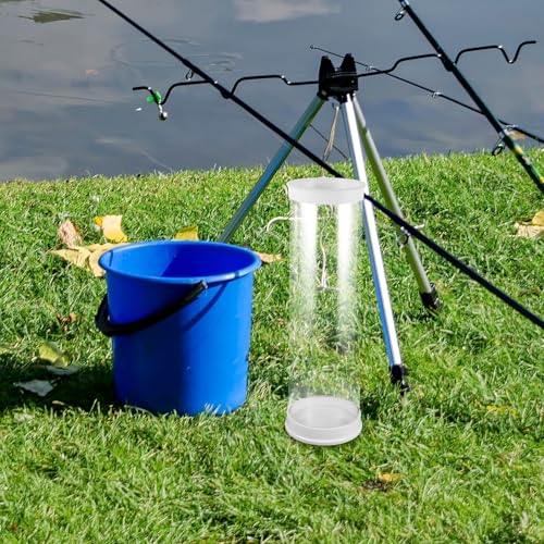Seau de pêche transparent en PC étanche pour réglage de flotteur