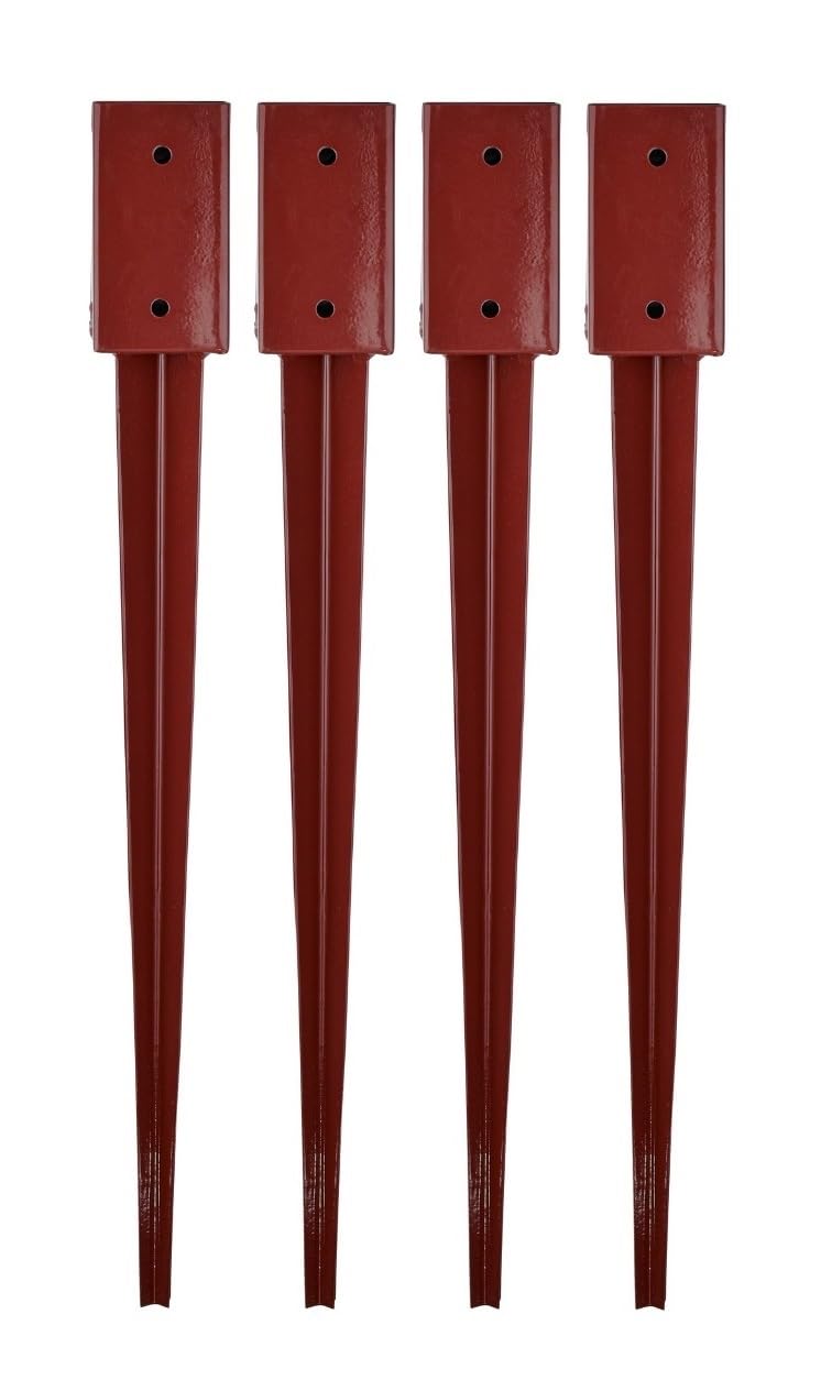 Unibos | 4X Heavy Duty Drive Down Fence Post Anchor Spike Grip Holder - 75mm X 75mm