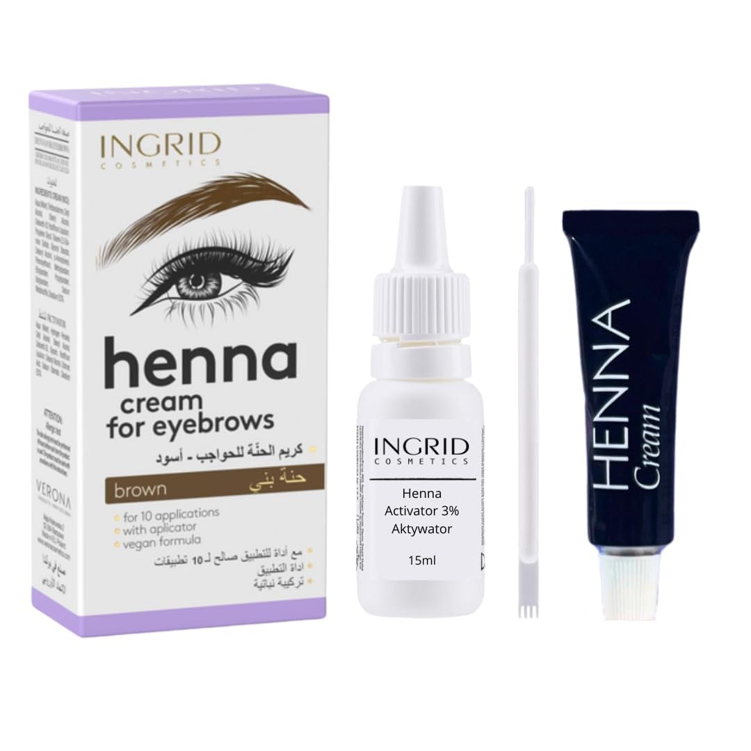 Kit di Colorazione Semipermanente per Sopracciglia, Tinta per Sopracciglia Risultato Naturale, Crema Henna Formula Vegan Dura Fino a 4 Settimane (CASTANO)