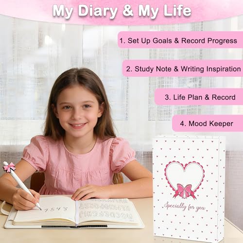 Diario con candado para niñas y niños con bolígrafo miniatura 7