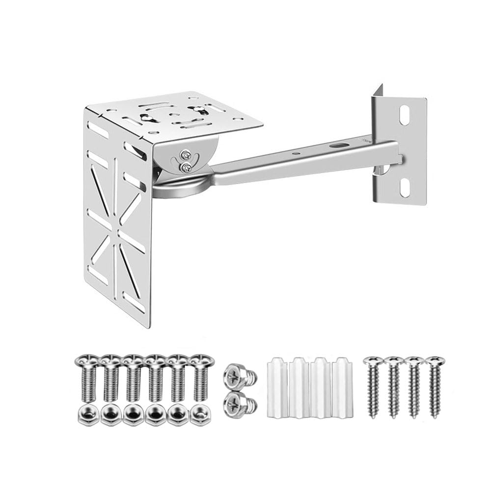 Security Camera Corner Mount Bracket 304 Stainless Steel, Wall/Pole Extension Arm for CCTV, Heavy Duty Adjustable Bracket for Indoor Outdoor Use(Set C)