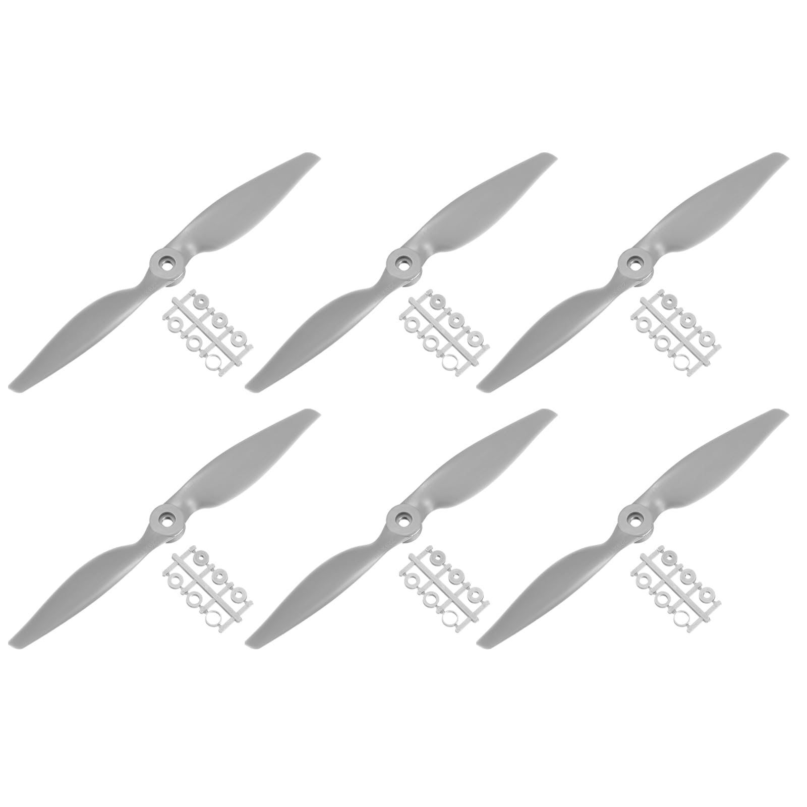sourcing map 6Pcs 11x5.5 Inch Propeller RC Propellers 2-Vane Blades Props Gray with Adapter Rings for RC Airplane Aircraft Prop Replacement