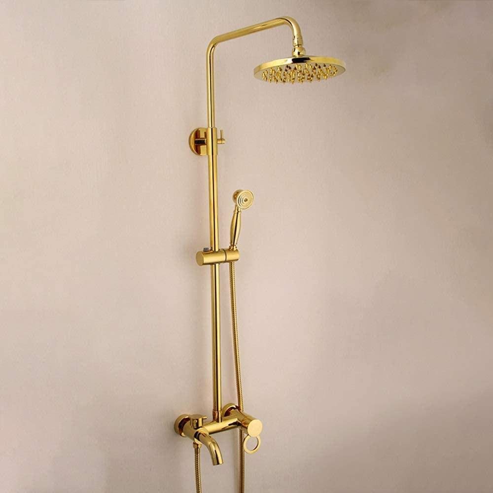 Ensemble de douche tout en cuivre doré d'inspiration européenne de luxe