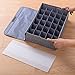 MURRI&MURRDI 2 Packs Sock and Underwear Storage Closet Organizer with Lids, 30 Cells Foldable Drawer Divider, Linen Cotton Storage Box Bin for Lingerie, Ties, Scarves, Grey