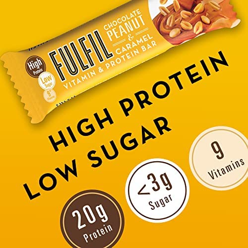 FULFIL Vitamin and Protein Bars (15 x 55 g Bars) - Chocolate Peanut & Caramel Flavour - 20 g High Protein, 9 Vitamins, Low Sugar - Image 6