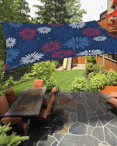 Independence Day Sun Shade Sail Outdoor 8'x10', 4th of July