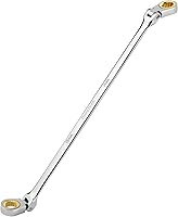 Vista 13 de DURATECH Juego de llaves de trinquete extralargas con cabezal flexible antideslizante, juego de llaves de doble caja, 6 piezas, métrica 8-19 mm