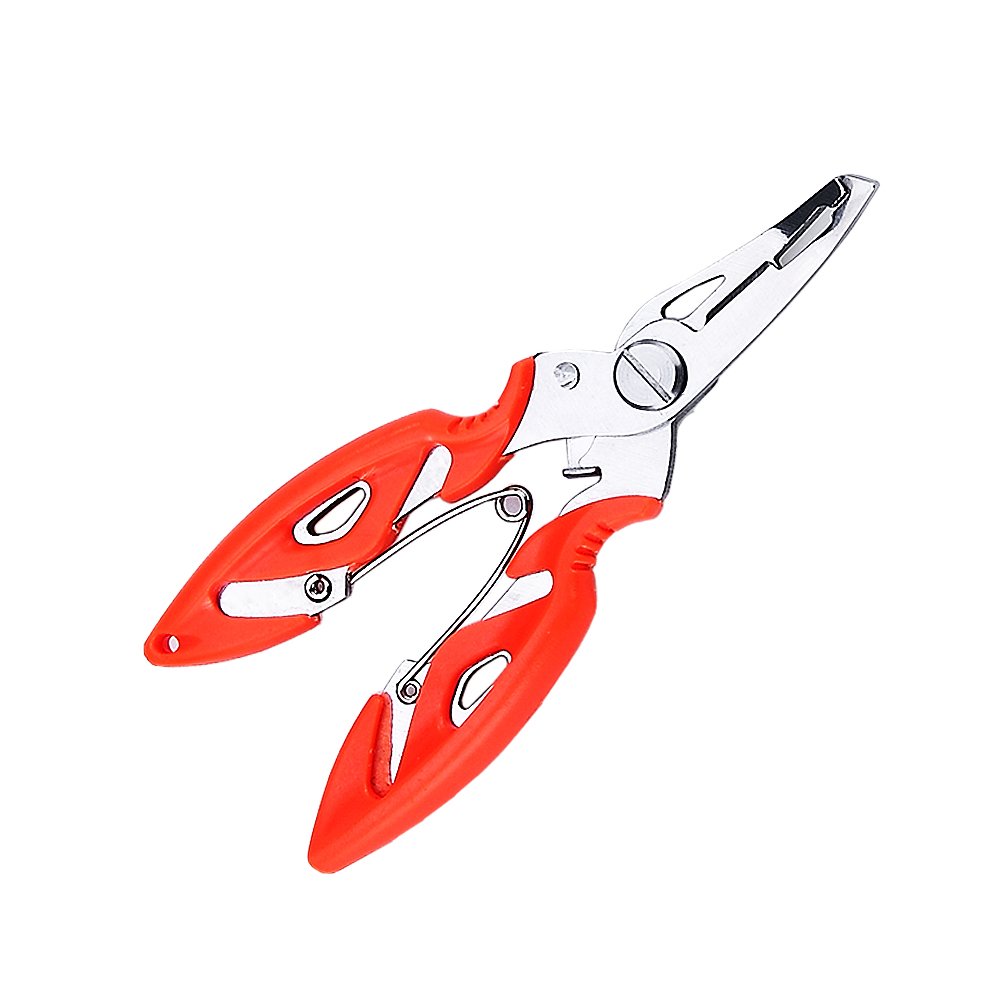 IDEALUXFishing Pliers, Stainless Steel Plating Titanium Multi Tool (Hook Remover, Braid Line Cutter, Split Ring Opener) for Saltwater Angling, Kayak and Boating