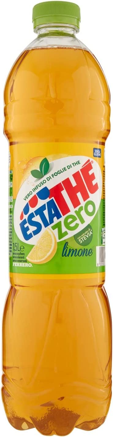 12 x Ferrero té helado de limón The' Limona PET 1,5 l ESTATHE Zero tea sin azúcar