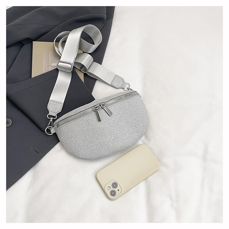 Image of Leather Chest Bag for Women, Crossbody Belt Bag Fanny Pack Purse Fashionable Waist Bags Handbag for Everyday Use Trip Walking Hiking