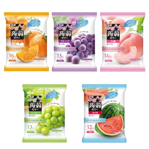 ぷるんとこんにゃくゼリー 詰め合わせセット 5種 各1個 温州みかん グレープ マスカット 白桃 スイカ