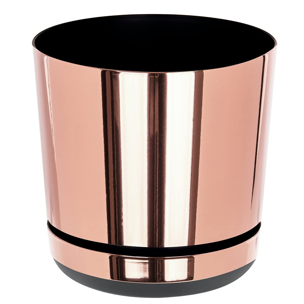 KORAD Indoor Plant Pots, 6 sizes, 25 colours – Rose Gold Plant Pot Planter with Drainage Holes and Matching Saucer for All Houseplants – Modern Home Decor Round Flower Pot (26 cm)