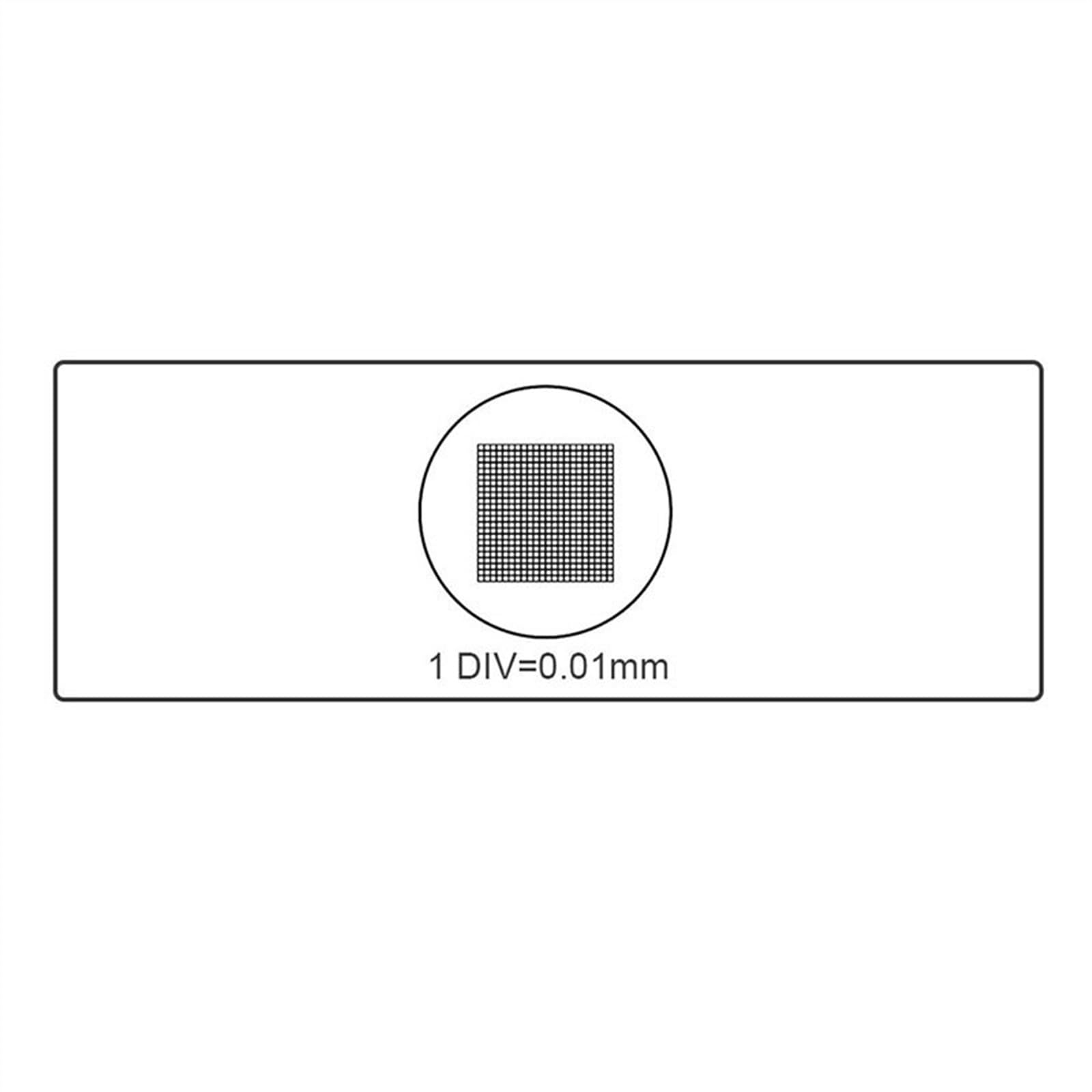 Vetrino da microscopio DIV 0.01mm Microscopio Oculare Micrometro Vetrini di Calibrazione 100x100 Griglia di Misurazione di Vetro Ottico Accessori for Microscopi(Stage Calibration)