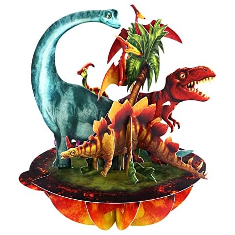 Santoro Pirouette, 3D Pop Up Greeting Card - Jurassic Dinosaurs - For Boys, Kids, Family, Birthday Cover