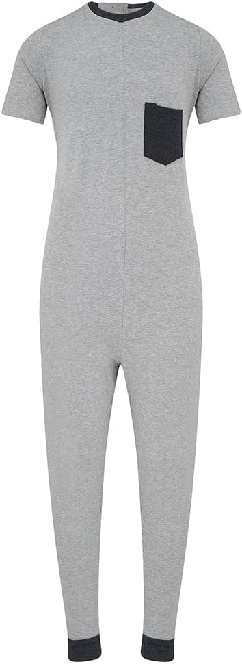 Kaycey Short Sleeve Long Leg Jumpsuit, Zip Back, Adaptive Clothing for People with Special Needs, Cotton