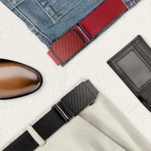 Image of DOOPAI Men's 2 Pack Ratchet Dress Belt - Adjustable 1 3 /8 inch Genuine Leather, Size Length Can Be Cut, With Gift Box