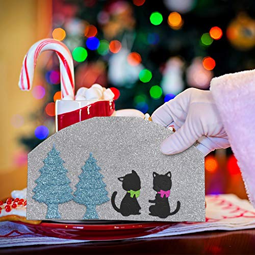 Corte de metal de Natal morre Árvore de Natal Gatos bonitos Forma Corte Die para crianças DIY Cartão